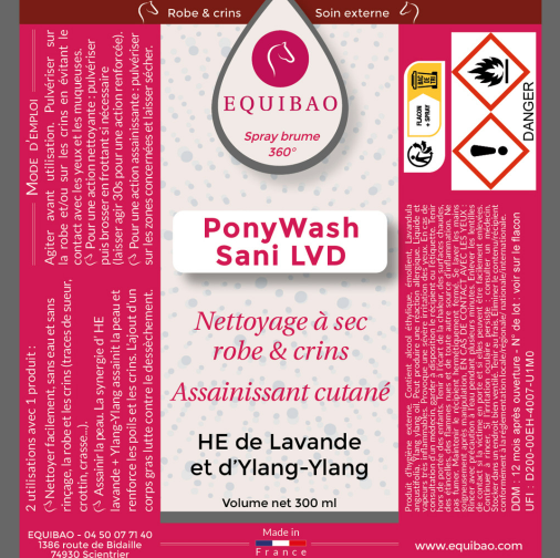 PonyWash Sani LVD recharge - spray brume Equibao